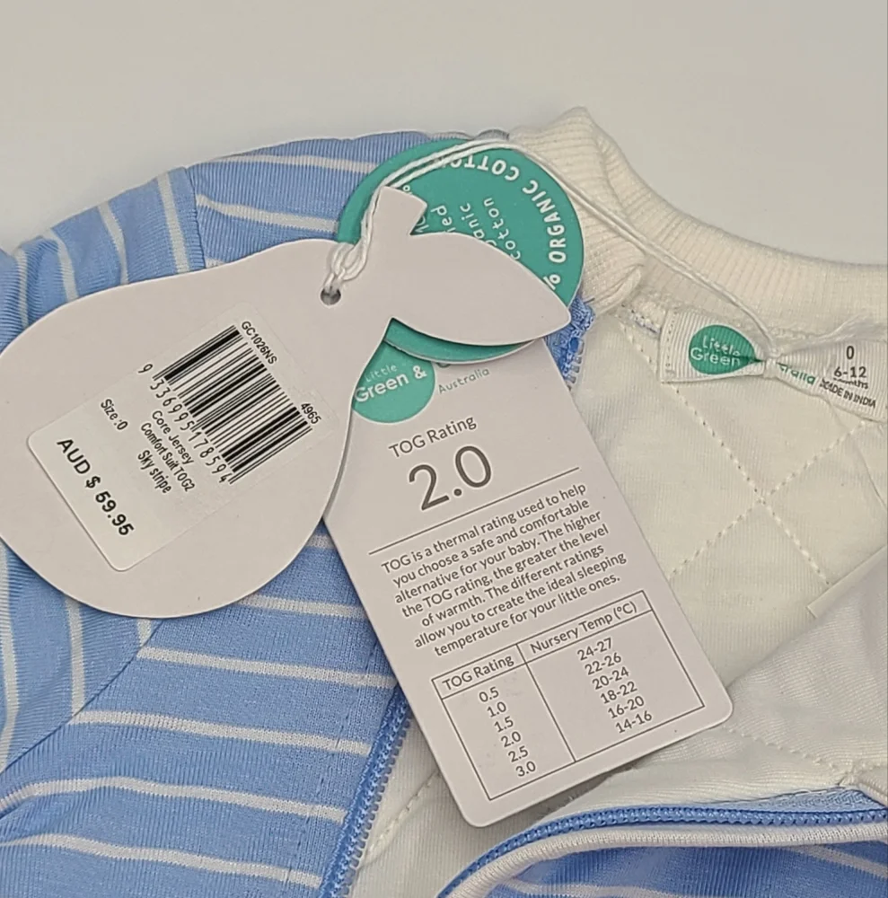 Little Green and Co 2.0 TOG sleep suit size 6-12 months